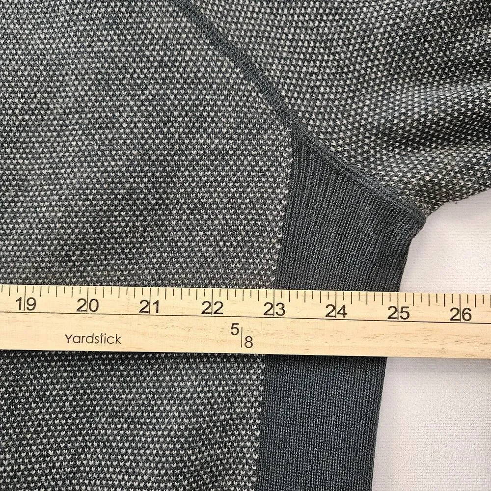 Vince Sweater Mens XXL Gray Bridseye Ribbed Cashmere Wool Crew Neck Pullover‎